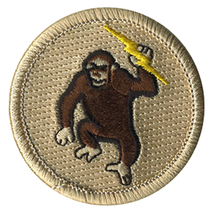 Lightning Bolt Monkey Scout Patrol Patch - embroidered 2 inch round by ClassB Lightning Bolt Monkey Scout Patrol Patch - embroidered 2 inch round by ClassB