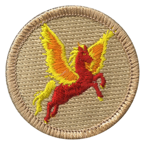 Flaming Pegasus Scout Patrol Patch - embroidered 2 inch round by ClassB Flaming Pegasus Scout Patrol Patch - embroidered 2 inch round by ClassB