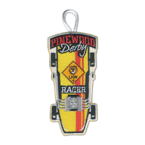 Pinewood Derby Lion Racer Patch - Retro by ClassB Pinewood Derby Lion Racer Patch - Retro by ClassB