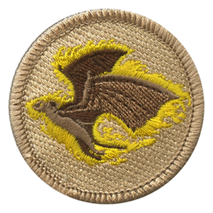 Flaming Bat Scout Patrol Patch - embroidered 2 inch round by ClassB Flaming Bat Scout Patrol Patch - embroidered 2 inch round by ClassB