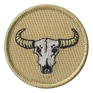 Water Buffalo Skull Scout Patrol Patch - embroidered 2 inch round by ClassB Water Buffalo Skull Scout Patrol Patch - embroidered 2 inch round by ClassB
