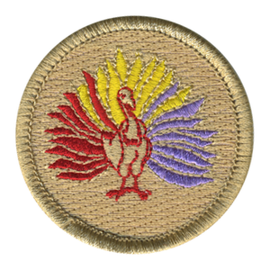 Rainbow Turkey Scout Patrol Patch - embroidered 2 inch round by ClassB Rainbow Turkey Scout Patrol Patch - embroidered 2 inch round by ClassB