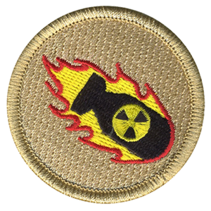 Flaming Nuke Scout Patrol Patch - embroidered 2 inch round by ClassB Flaming Nuke Scout Patrol Patch - embroidered 2 inch round by ClassB