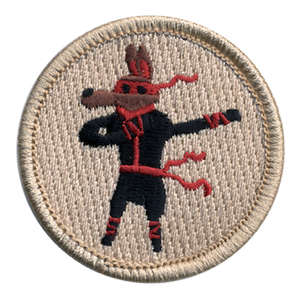 Dabbing Ninja Wolf Scout Patrol Patch - embroidered 2 inch round by ClassB
