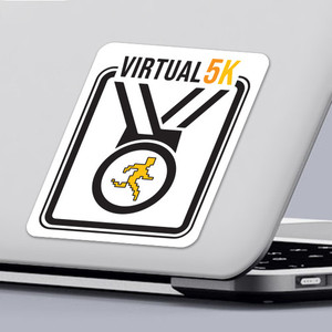 Funny 2020 Quarantine Sticker with Virtual 5K Sticker Design by ClassB
