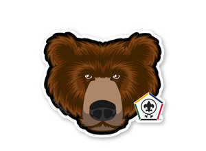 Wood Badge Sticker of Wood Badge Bear with Wood Badge Logo  by ClassB