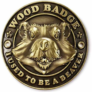 Wood Badge Hiking Stick Medallion of Wood Badge Beaver Critter - Flat Front View by ClassB Wood Badge Hiking Stick Medallion of Wood Badge Beaver Critter - Flat Front View by ClassB