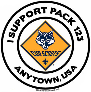 I Support Cub Scout Pack Sticker - 8 pack - with Color Logo SP5491