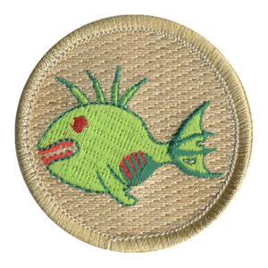 Zombie Fish Patch - embroidered 2 inch round by ClassB