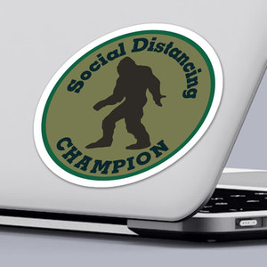Funny 2020 Quarantine Sticker Social Distancing Champion Yeti Sticker Design by ClassB