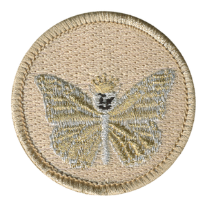 Metallic Monarch Butterfly Patch - embroidered 2 inch round by ClassB