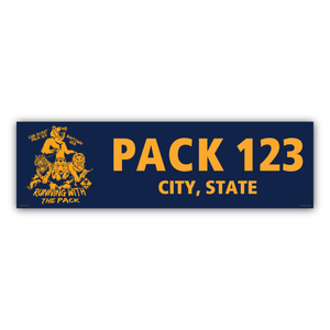 Cub Scout Running with the Pack Vinyl Banner (28" Tall x 96" wide Banner)