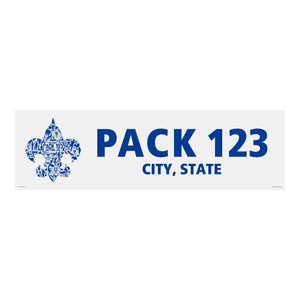 Cub Scout Pack Vinyl Banner - Pack Image Jumble (28" Tall x 96" wide Banner)