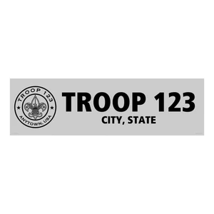 Scouting America Troop Vinyl Banner - Universal Emblem Circle 1 Color (28" Tall x 96" wide Banner)