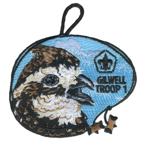 Wood Badge Patch of Wood Badge Realistic Bobwhite Critter Head with Wood Badge Beads - Gilwell Troop 1 design by ClassB