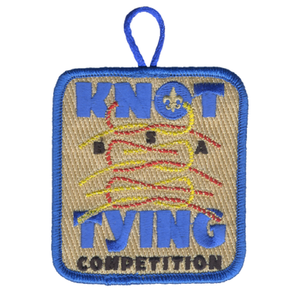 Knot Tying Competition Activity Patch Yellow and Red Rope Design and bsa fleur de lis by ClassB Knot Tying Competition Activity Patch Yellow and Red Rope Design and bsa fleur de lis by ClassB
