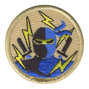 Blue Lightning Samurai Patch - embroidered 2 inch round by ClassB