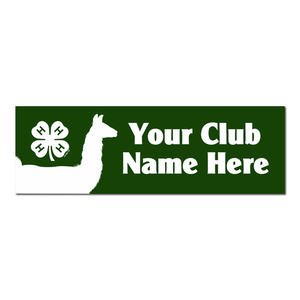 Llama with Club Name 4-H Bumper Sticker by ClassB Llama with Club Name 4-H Bumper Sticker by ClassB