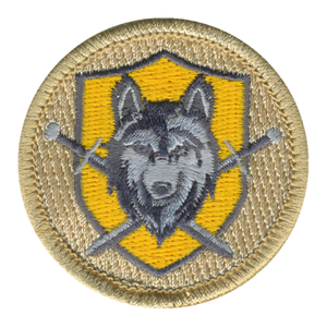 Wolf with Swords and Shield Patrol Patch - embroidered 2 in round by ClassB