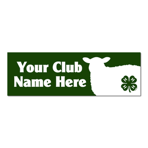 Sheep with Club Name 4-H Bumper Sticker by ClassB