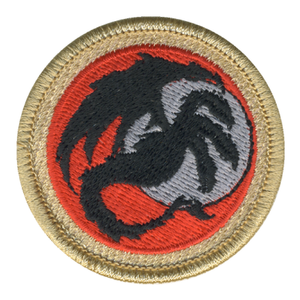 Three Headed Dragon Silhouette Patrol Patch - embroidered 2 in round by ClassB