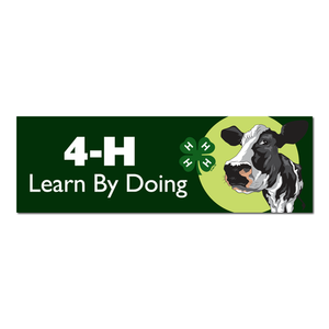 Dairy Cow Learn By Doing 4-H Bumper Sticker by ClassB Dairy Cow Learn By Doing 4-H Bumper Sticker by ClassB