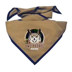 Wood Badge Neckerchief with Wood Badge Owl and Wood Badge Logo Wood Badge Neckerchief with Wood Badge Owl and Wood Badge Logo