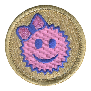Pink Furry Smiley Patrol Patch - embroidered 2 in round by ClassB