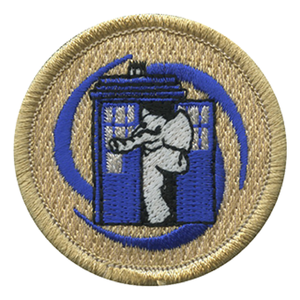 Time Traveling Elephant Scout Patrol Patch - embroidered 2 inch round by ClassB