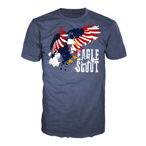 Scouting America Eagle Scout Graphic Tee With Eagle Scout Splatter Design - Indigo Blue