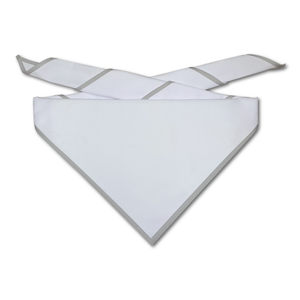 Blank White Neckerchief with Light Grey Piped Edge Blank White Neckerchief with Light Grey Piped Edge