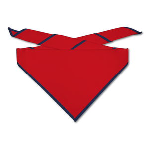 Blank Red Neckerchief with Royal Piped Edge