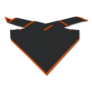Blank Black Neckerchief with Orange Piped Edge Blank Black Neckerchief with Orange Piped Edge