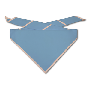Blank Light Blue Neckerchief with Cream Piped Edge - Troop Size