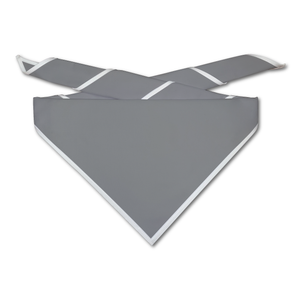 Blank Medium Grey Neckerchief with White Piped Edge Blank Medium Grey Neckerchief with White Piped Edge