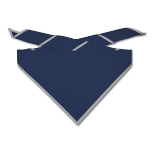 Blank Navy Neckerchief with Silver Piped Edge