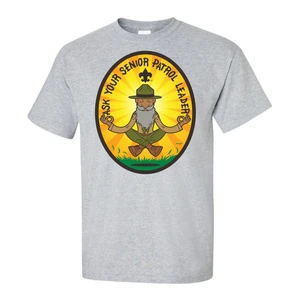 Scout Graphic Tee - Ask Your Senior Patrol Leader Oval Design - Sports Grey