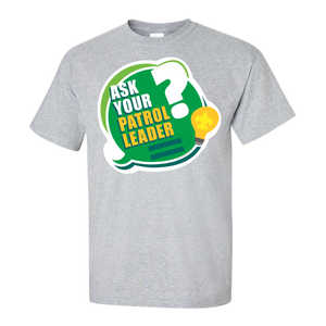 Ask Your Patrol Leader Circle Text Bubble Graphic Tee - Sports Grey