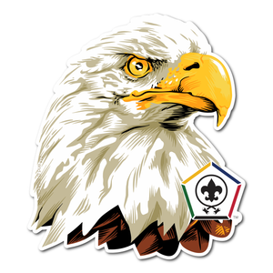 Wood Badge Sticker of Wood Badge Realistic Eagle with Wood Badge Logo