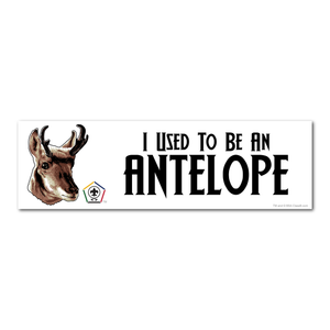 Wood Badge Bumper Sticker with Wood Badge Realistic Antelope Critter and Wood Badge Logo