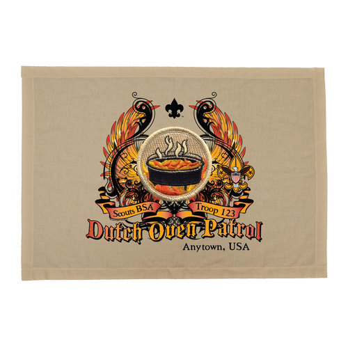 Dutch Oven Patrol Patch Flag with Colored Wings