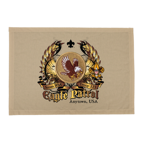 Troop Eagle Patrol Patch Flag with Colored Wings and Scouting America logo