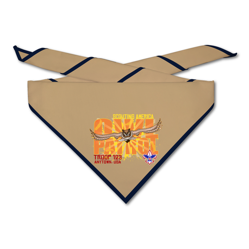 Troop Neckerchief with Owl Patrol Design and Scouting America Logo