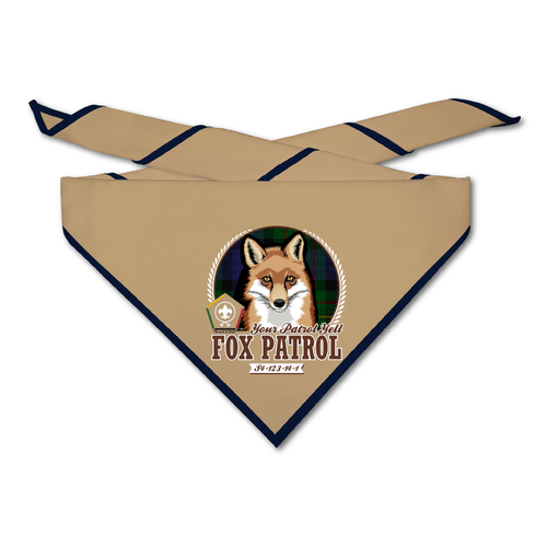 Wood Badge Neckerchief with Wood Badge Fox and Wood Badge Logo