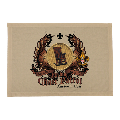 Scout Rocking Chair Patrol Patch Flag with Colored Wings and Scouting America logo