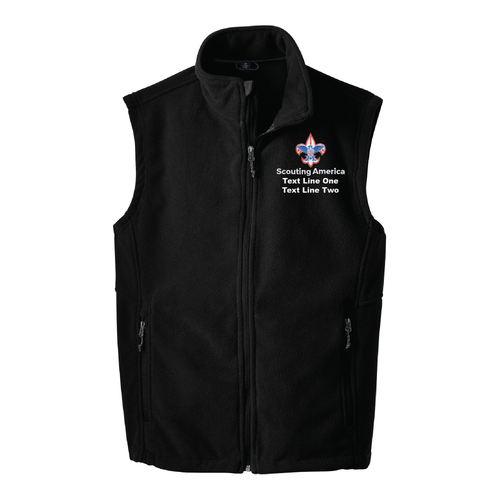 Fleece Vest with Scouting America Corporate Logo - Black
