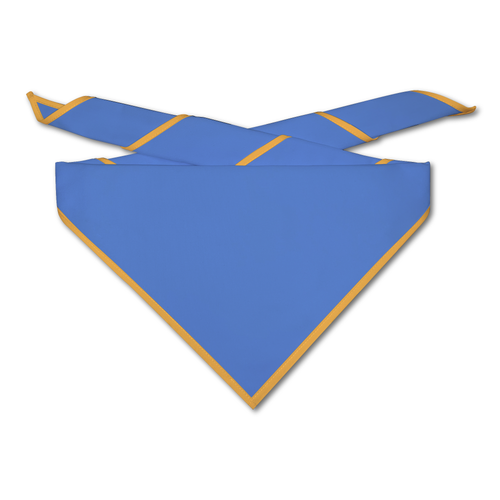 Blank Iris Neckerchief with Gold Piped Edge - Troop Size