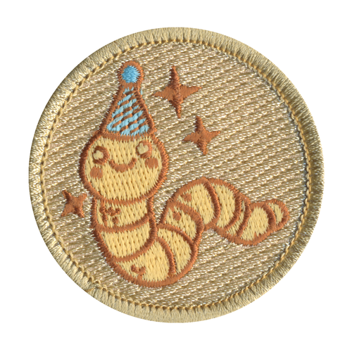 Party Worm Patrol Patch - embroidered 2 in round by ClassB