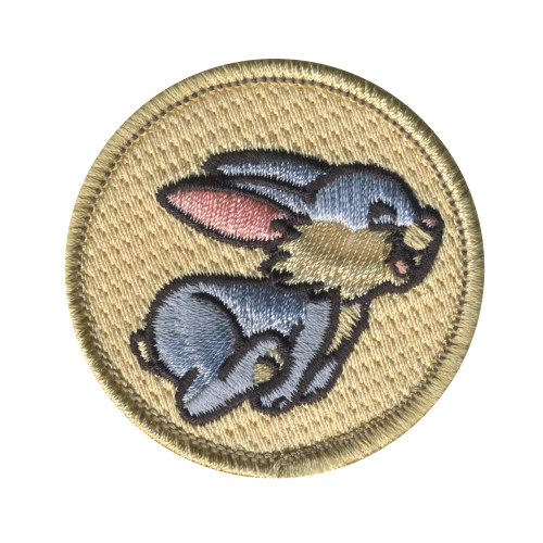 Hopping Bunny Patrol Patch - embroidered 2 in round