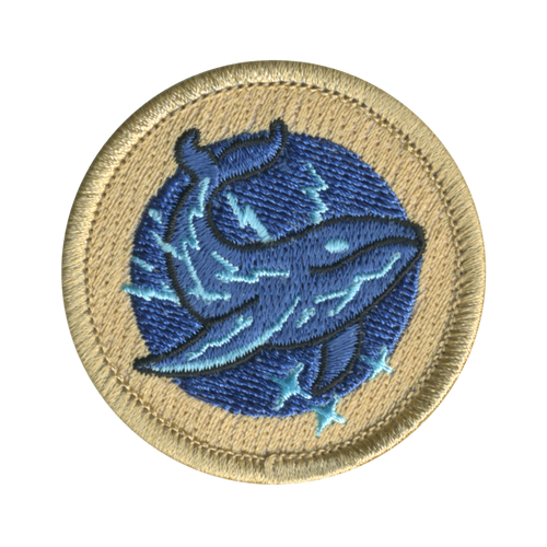 Electric Whale Patrol Patch - embroidered 2 in round